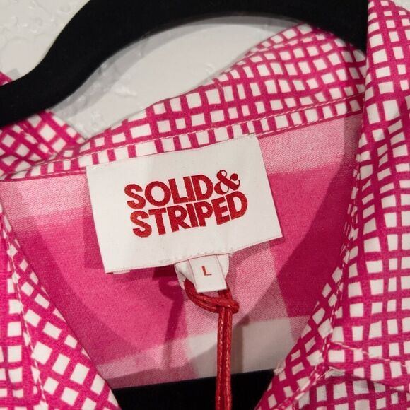 NWT Solid & Striped x Revolve‎ Painted Strawberry Gingham Drawstring Dress Large - Picture 5 of 10